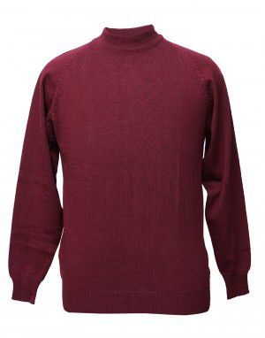 Men pure wool sweater plain light weight maroon
